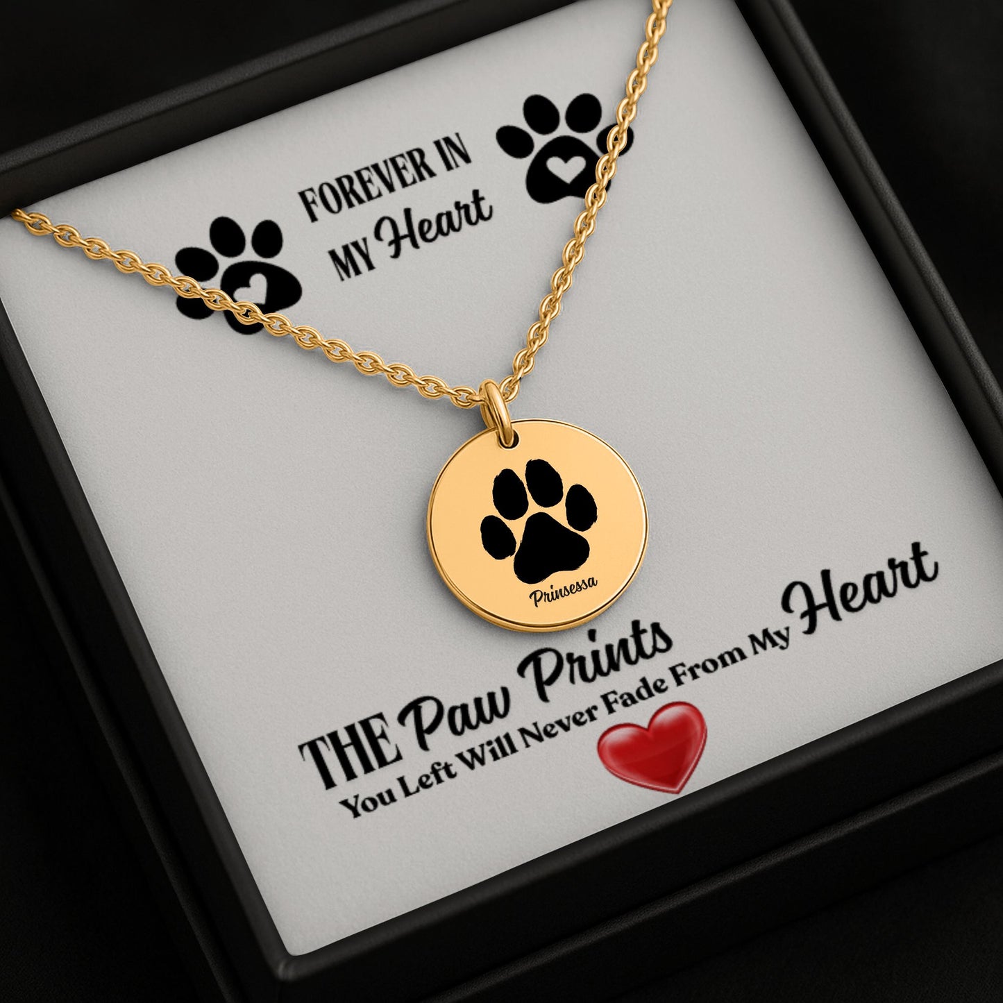 My Paw Love Print, Coin Necklace
