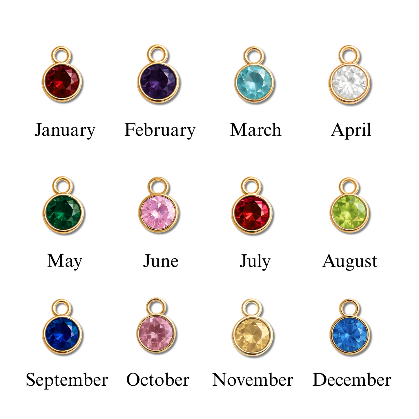Name Initial & Birthstone Necklace