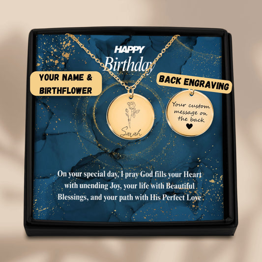 Name & Birth Flower Necklace