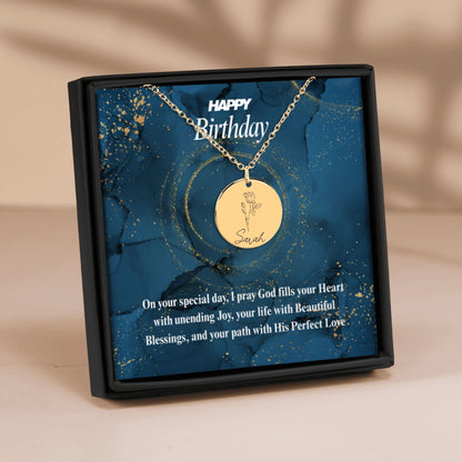 Name & Birth Flower Necklace