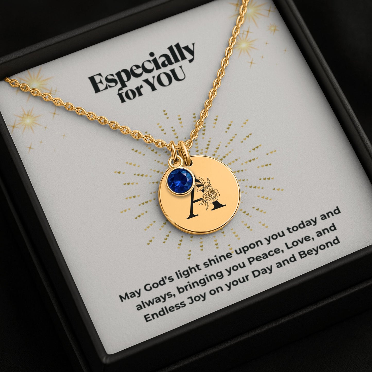 Name Initial & Birthstone Necklace