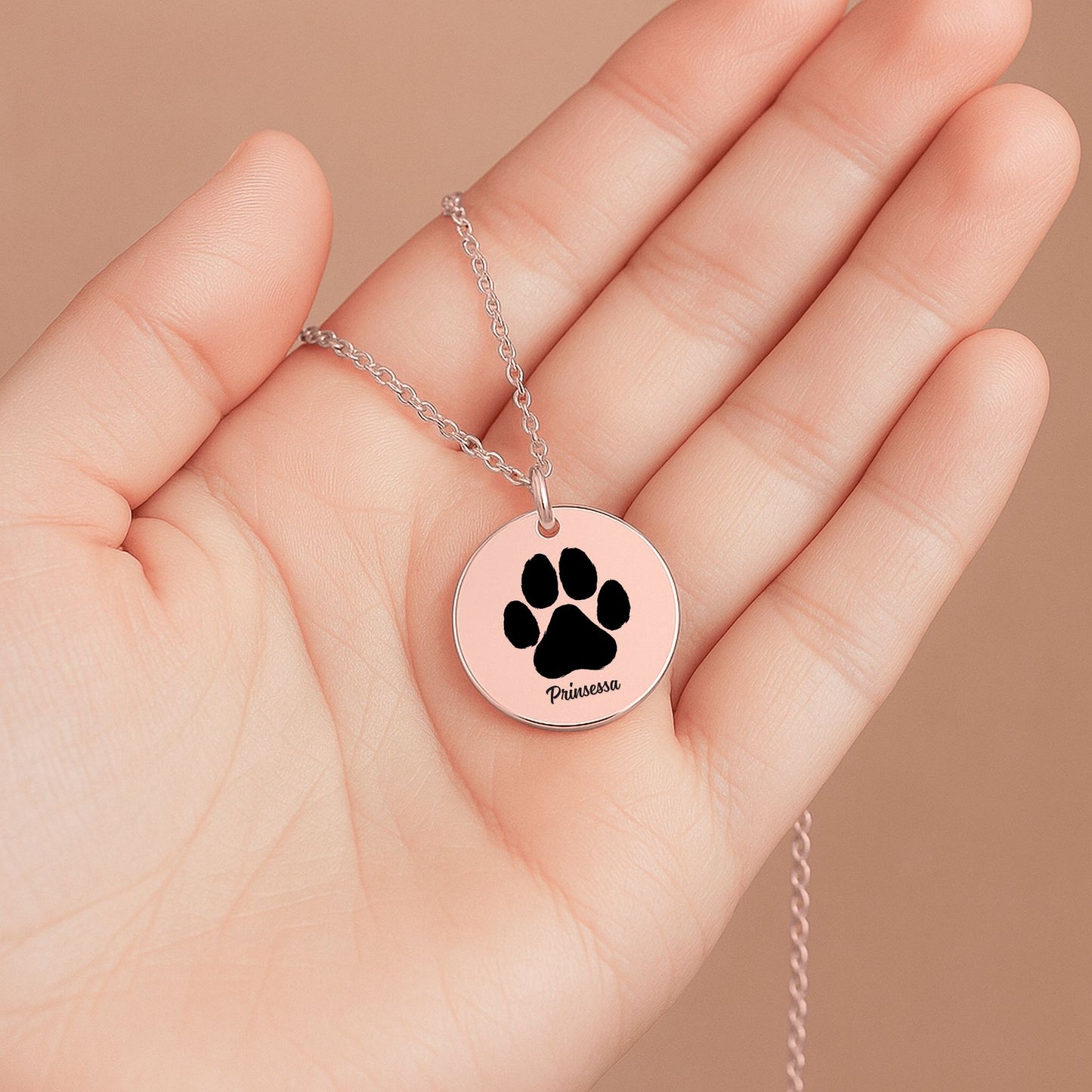 My Paw Love Print, Coin  Necklace