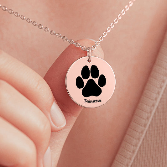 My Paw Love Print, Coin  Necklace